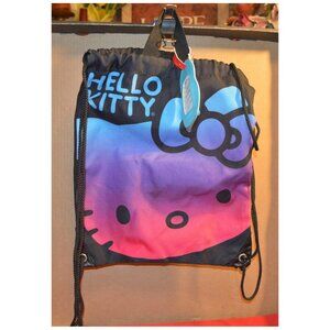 Hello Kitty Kids Backpack School Bag Fabric String Straps Drawstring Closure
